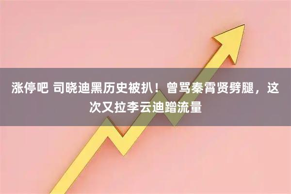 涨停吧 司晓迪黑历史被扒！曾骂秦霄贤劈腿，这次又拉李云迪蹭流量